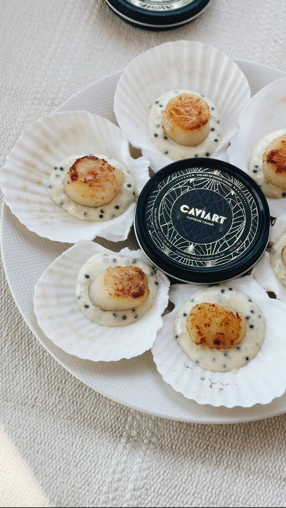 Scallops with Creamy Sauce & Caviar